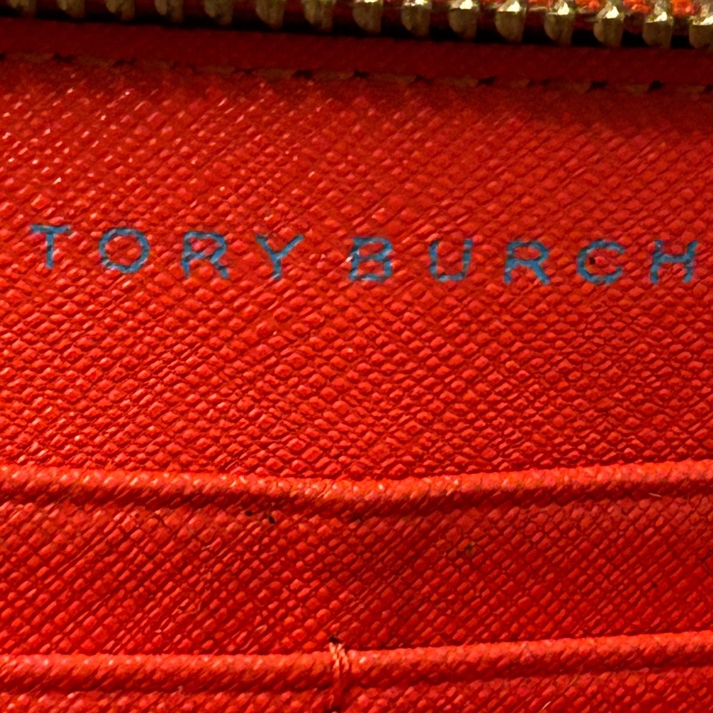 Tory Burch Orange Wallet Approx. 8” x 4.5” - Picture 10 of 11